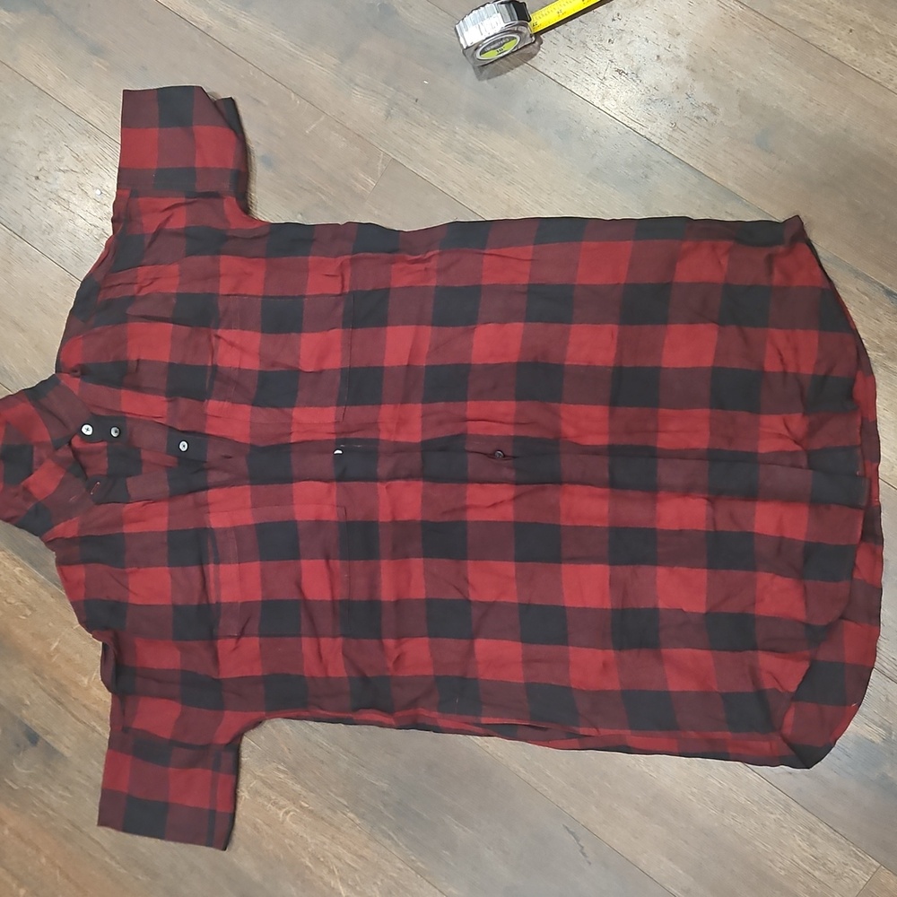 Madewell Winter Holiday  Red Black Plaid Short Sleeve Dress Size XS Women’s